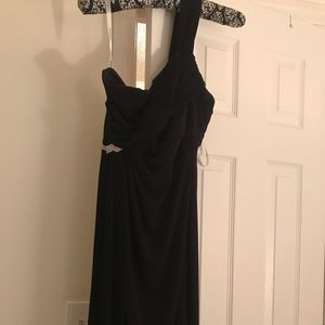 David’s bridal black bridesmaid dress